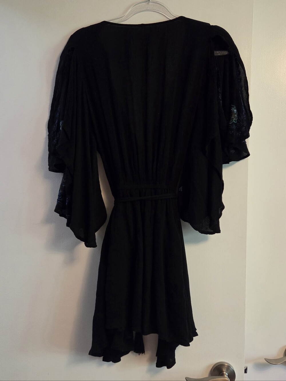 FREE PEOPLE Cora Embroidered Mini Dress Black Extra Small - Picture 6 of 9